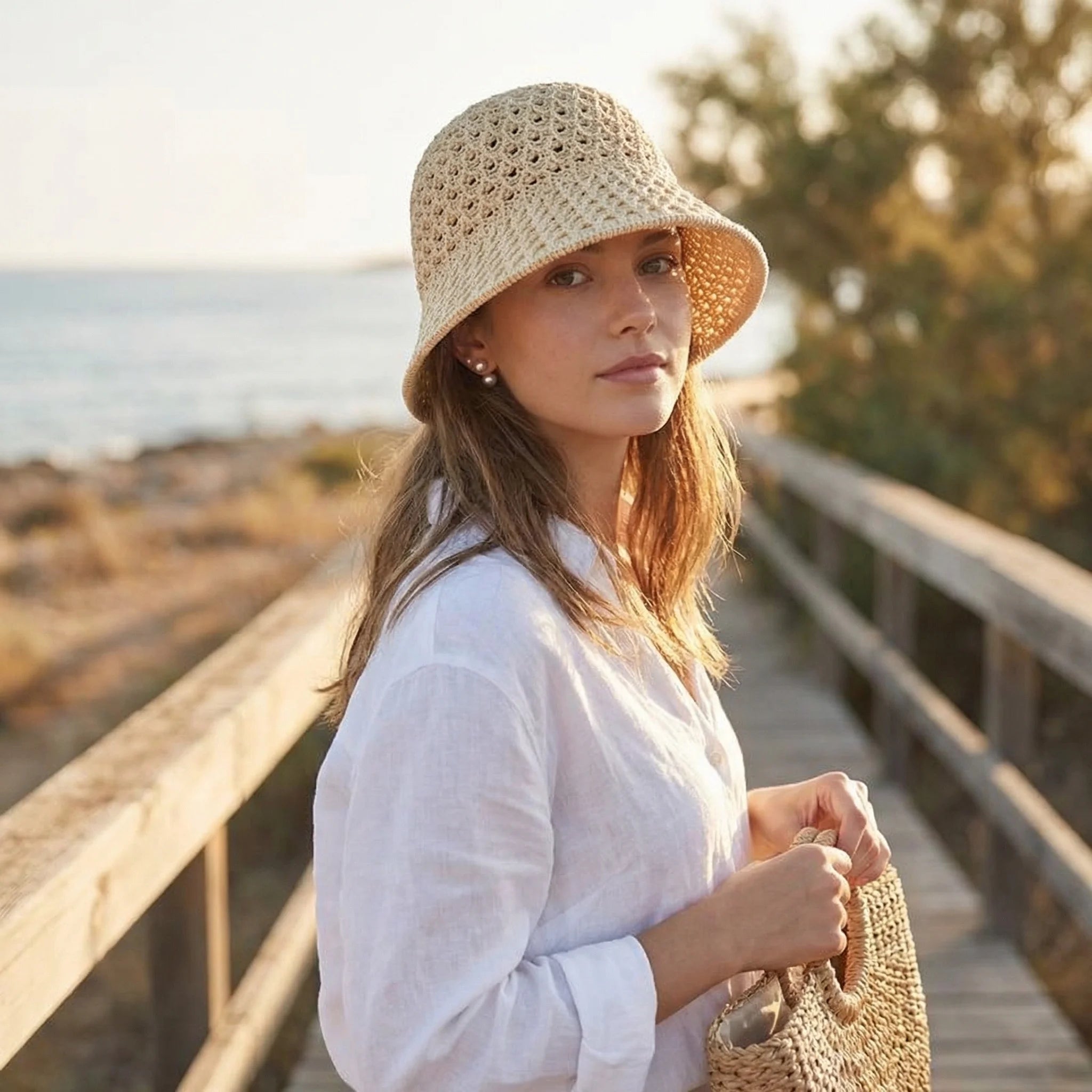 SOERA Beatrice Elegant Sun Protection Bucket Hat - Accessories - Beige