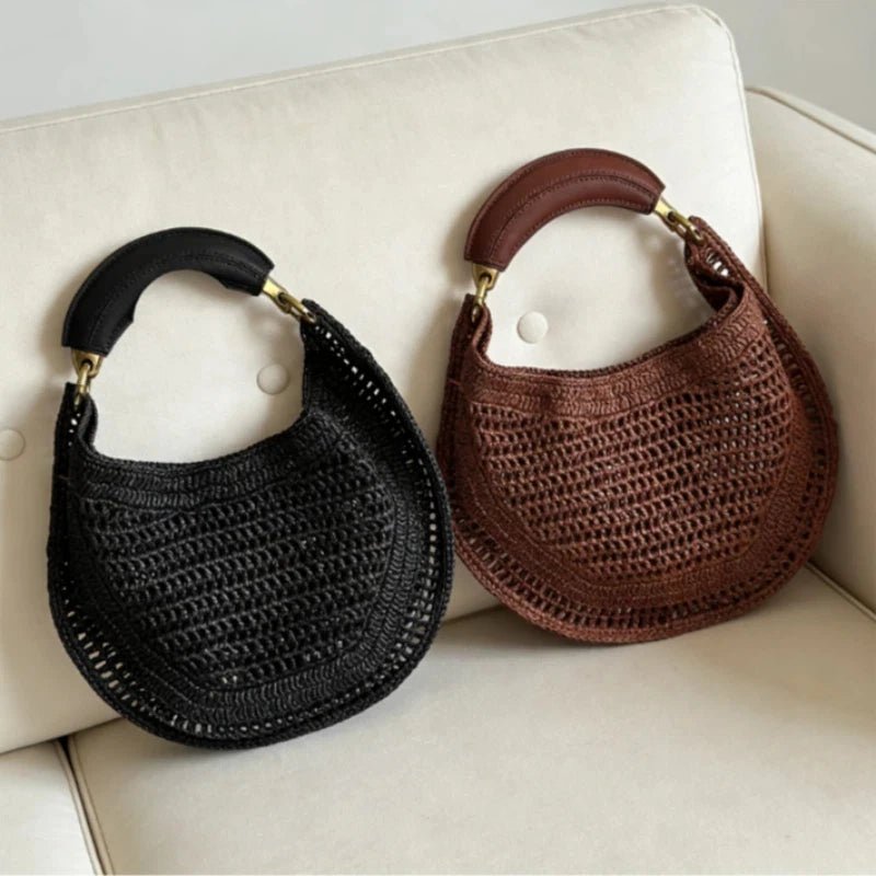 SOERA Amanda Crescent Woven Underarm Bag - Bag - Black