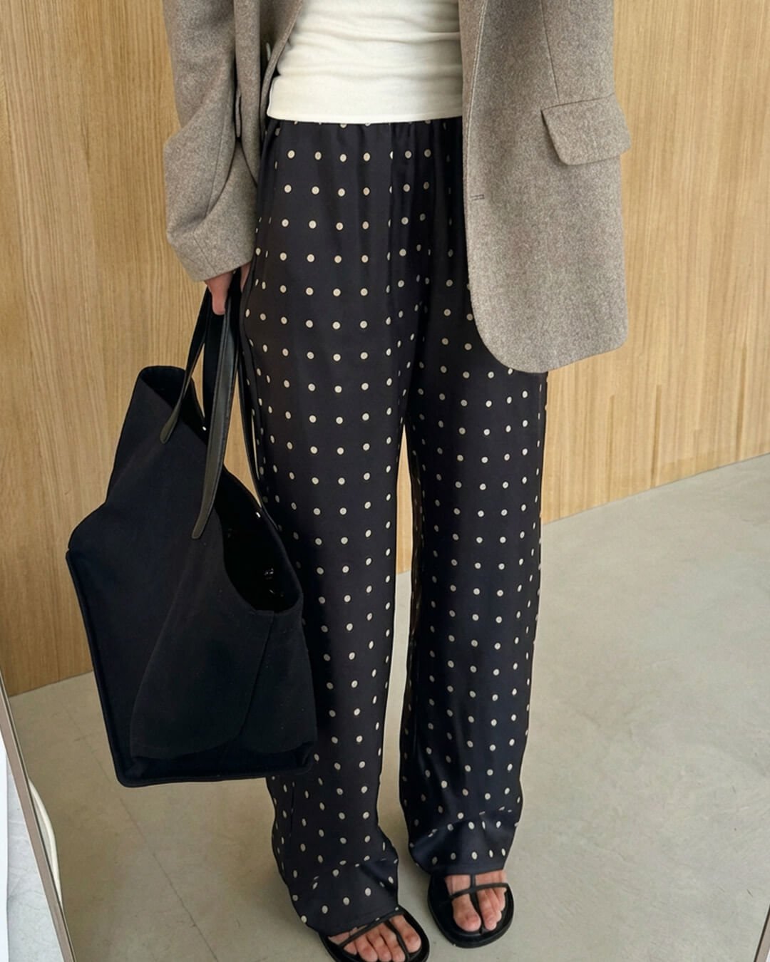 SOERA Adela Polka Dot Satin Pants - Bottoms - NF1770383550817170785 L