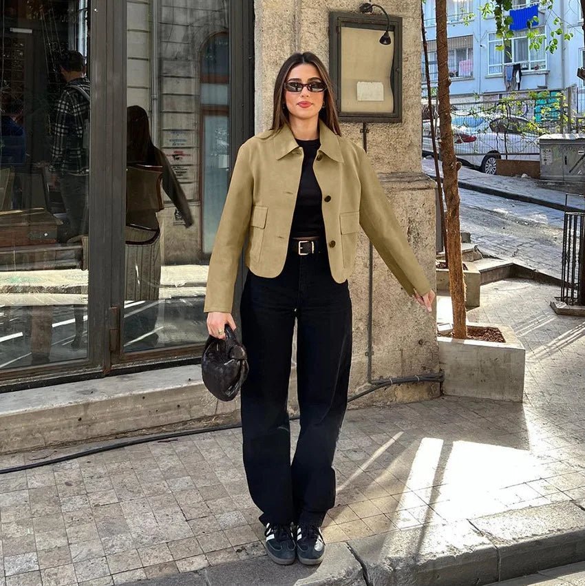 SOERA Sandy Collared Suede Jacket - Coats & Jackets - ld1774004001187567522 S