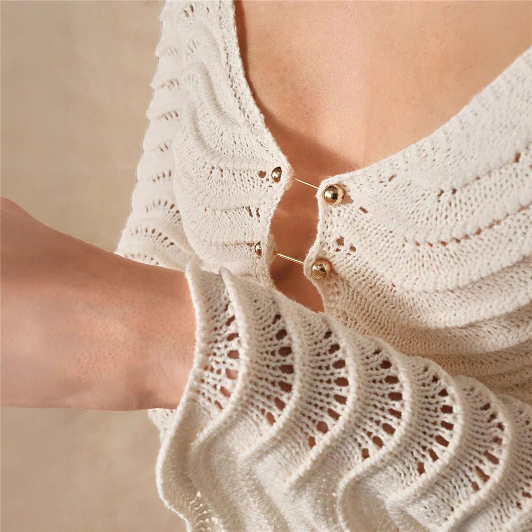 SOERA Arabella Lace - Up Knit Maxi Dress - Dress - White M