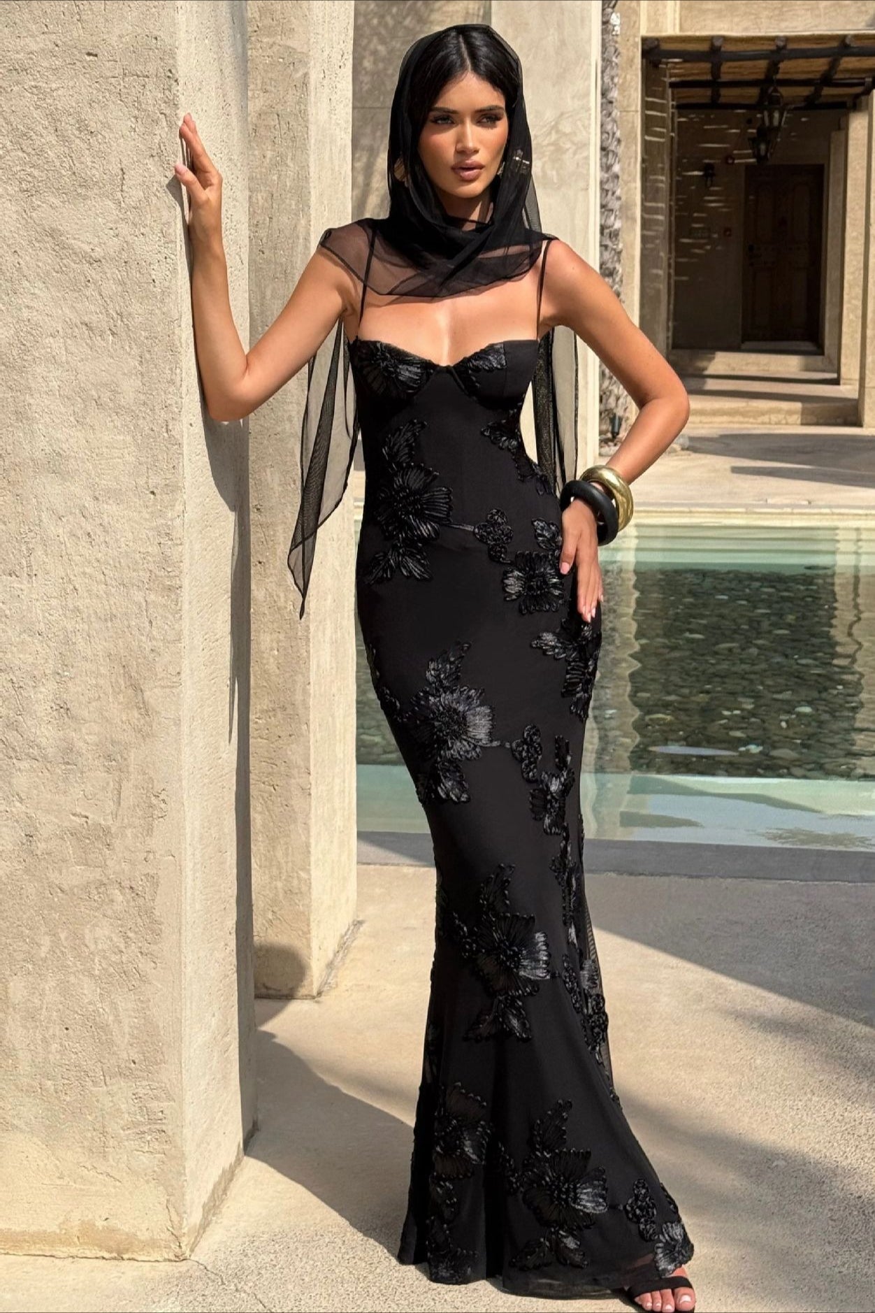 SOERA Beatrice Applique Tie - Back Prom Dress - Dress - Black XS