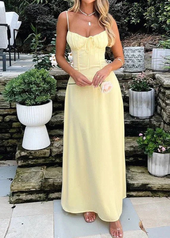 SOERA Bianca Corset Bodice Maxi Dress - Dress - Yellow M