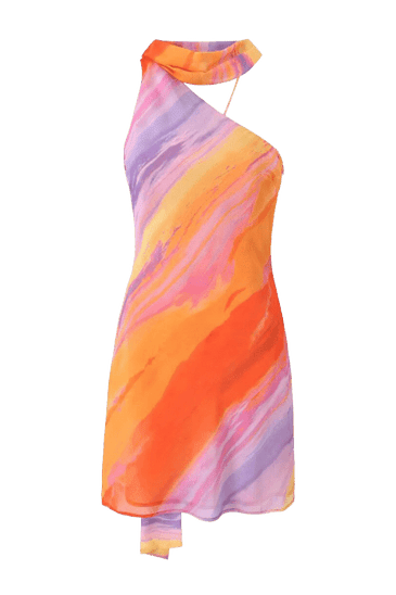 SOERA Bianca One - Shoulder Satin Mini Dress - Dress - XS