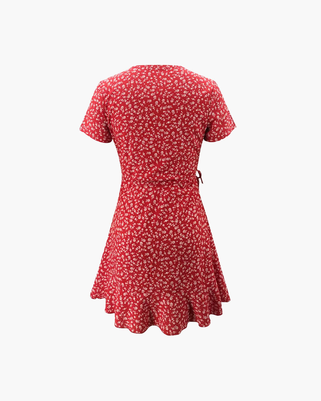 SOERA Celeste Floral V - Neck A - Line Mini Dress - Dress - Red M