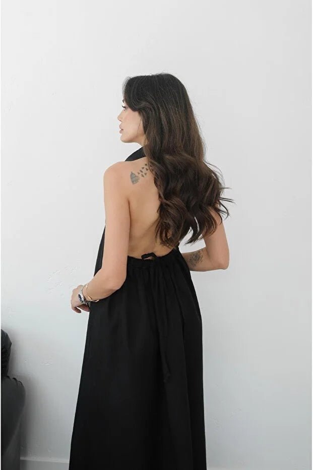 SOERA Kaya Halter Neck Elegant Maxi Dress - Dress - Black XS