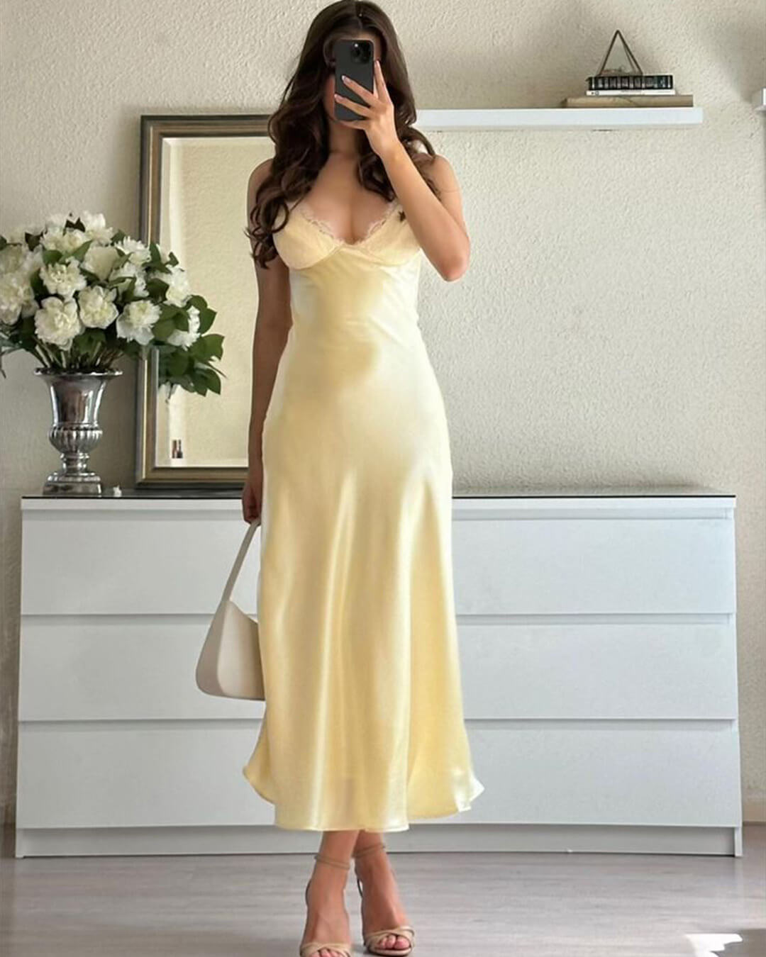 SOERA Aliana Backless Satin Midi Dress - Dresses - XXL