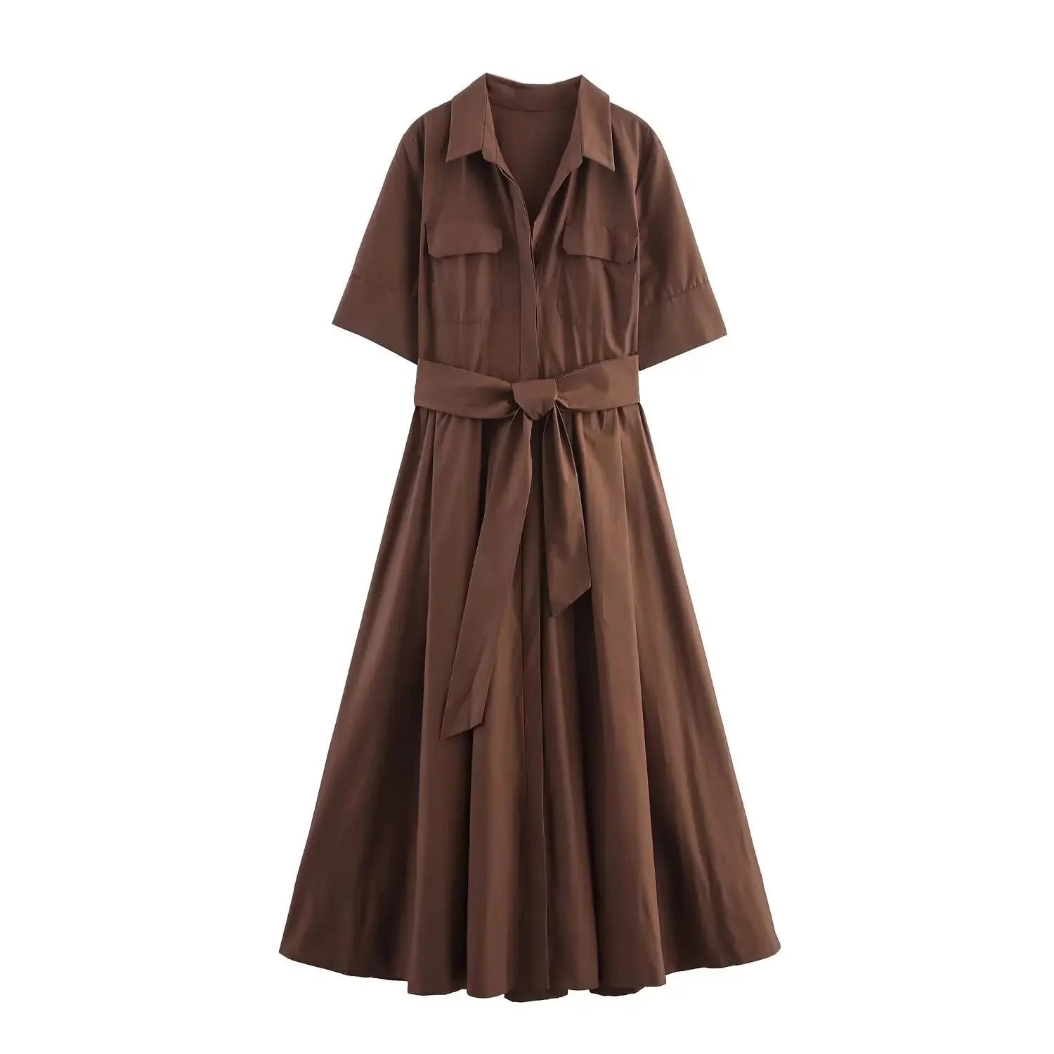 SOERA Beatrice Belted Shirt Midi Dress - Dresses - White L