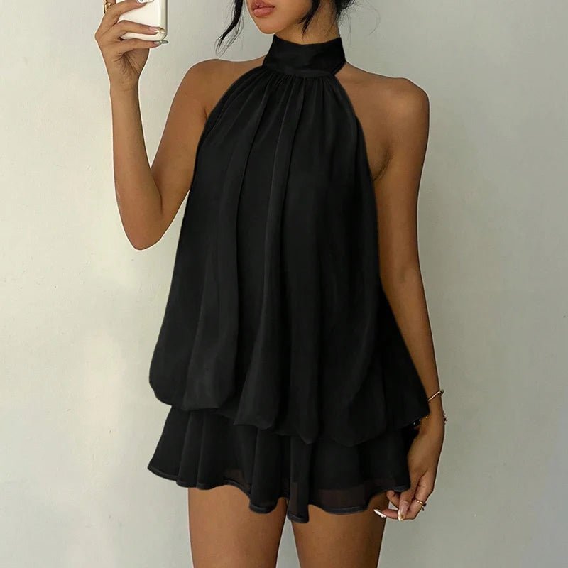 SOERA Eden Halter Backless Mini Dress - Dresses - White S