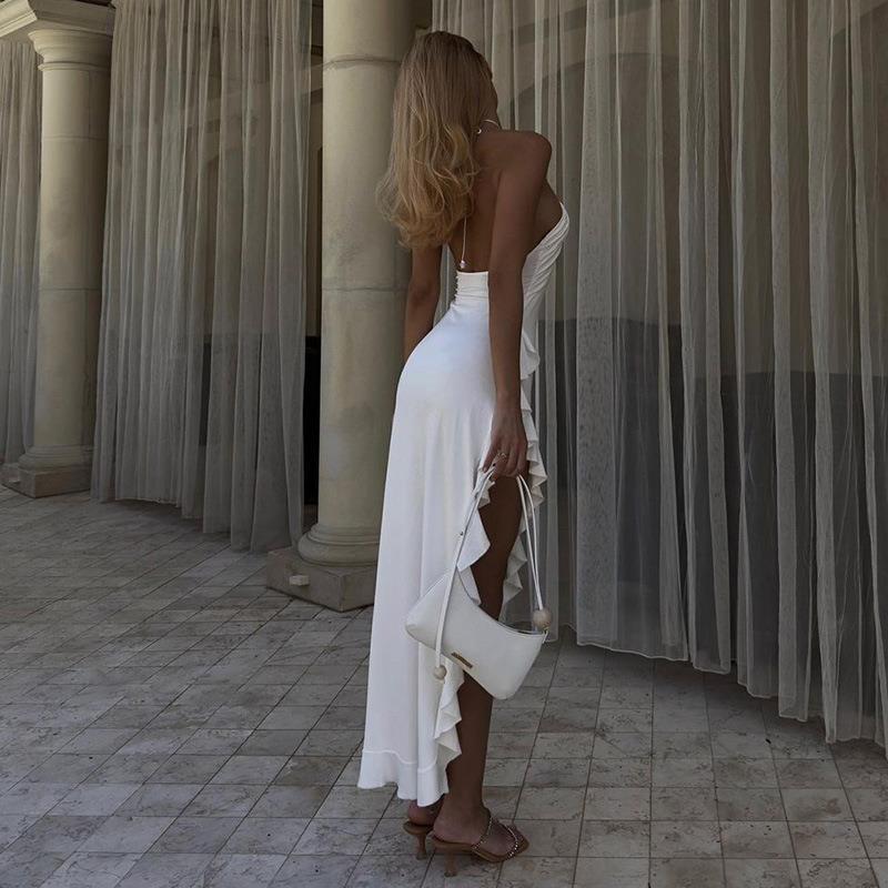 SOERA Maricel Ruffle Hem Slit Halter Dress - Dresses - To1773374087097569004 M
