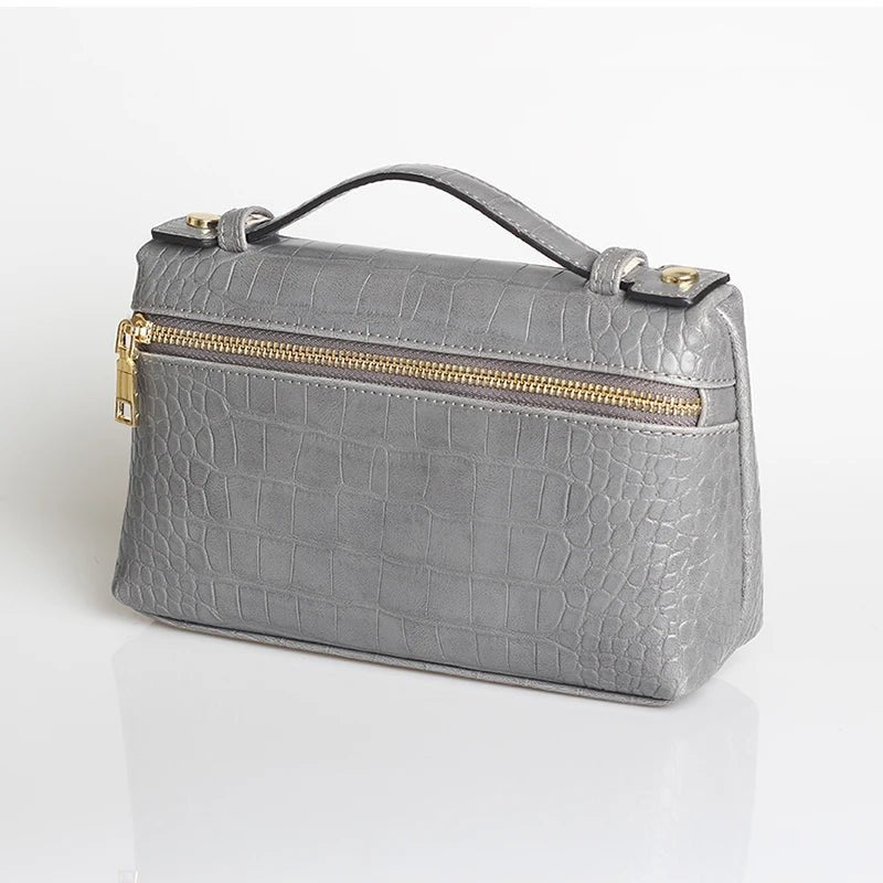 SOERA Minerva Crocodile Pattern Clutch Bag - Handbags - Gray