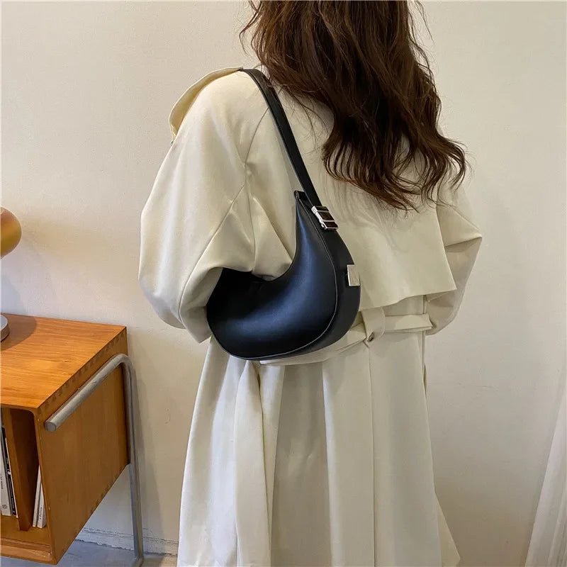 SOERA Tyla Leather Shoulder Bag - Handbags - 1005007038356803-;GT1756867835131429447 Black Regular