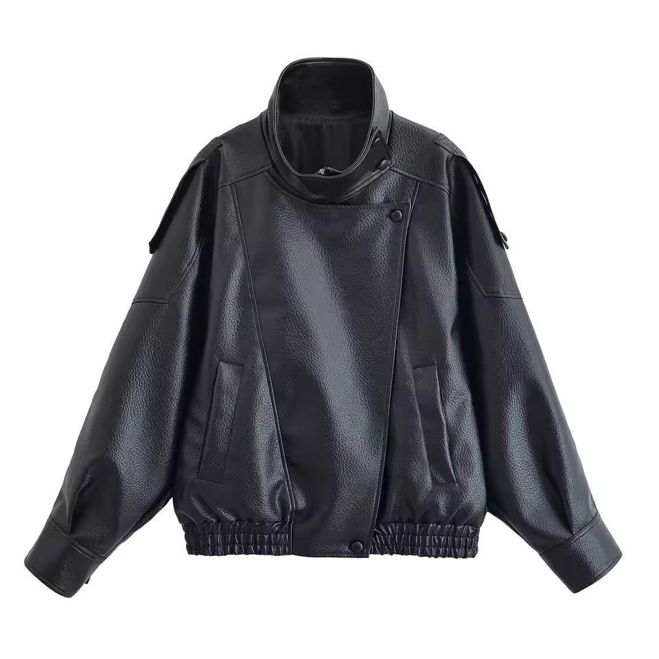 SOERA Elena Asymmetric Button Pocket Jacket - Jacket - Black XS