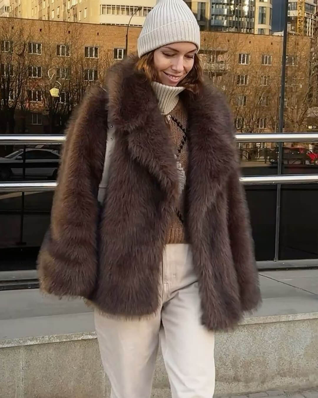 SOERA Carissa Faux Fur Coat - Jackets - 3256810153581963-;zU1766488748813274420 Dark Brown XS