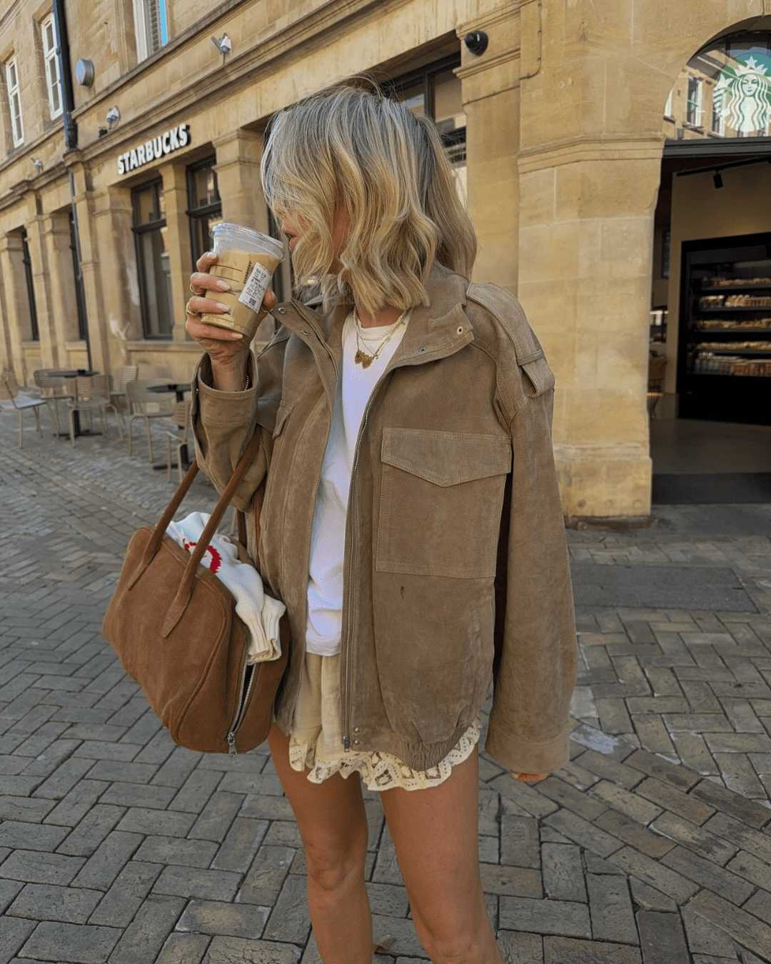 SOERA Charice High - Neck Suede Jacket - Jackets - sw1774004001183563203 Sand M