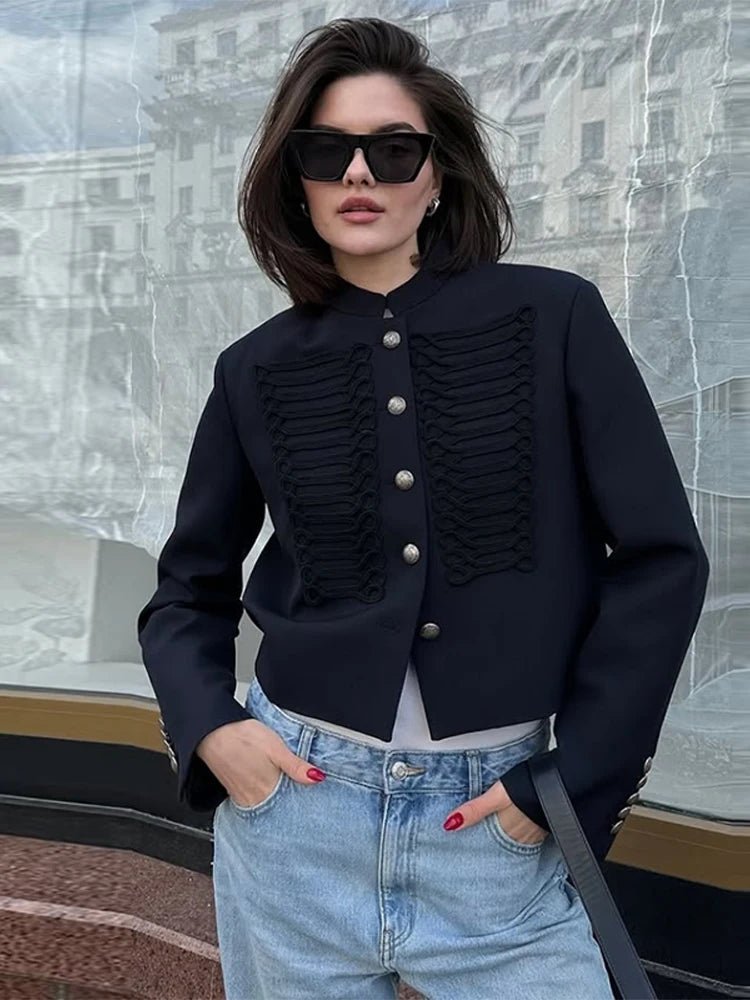 SOERA Nadya Stand Collar Napoleon Jacket - Jackets - 1005010480314074-;DW1774621553169868122 S