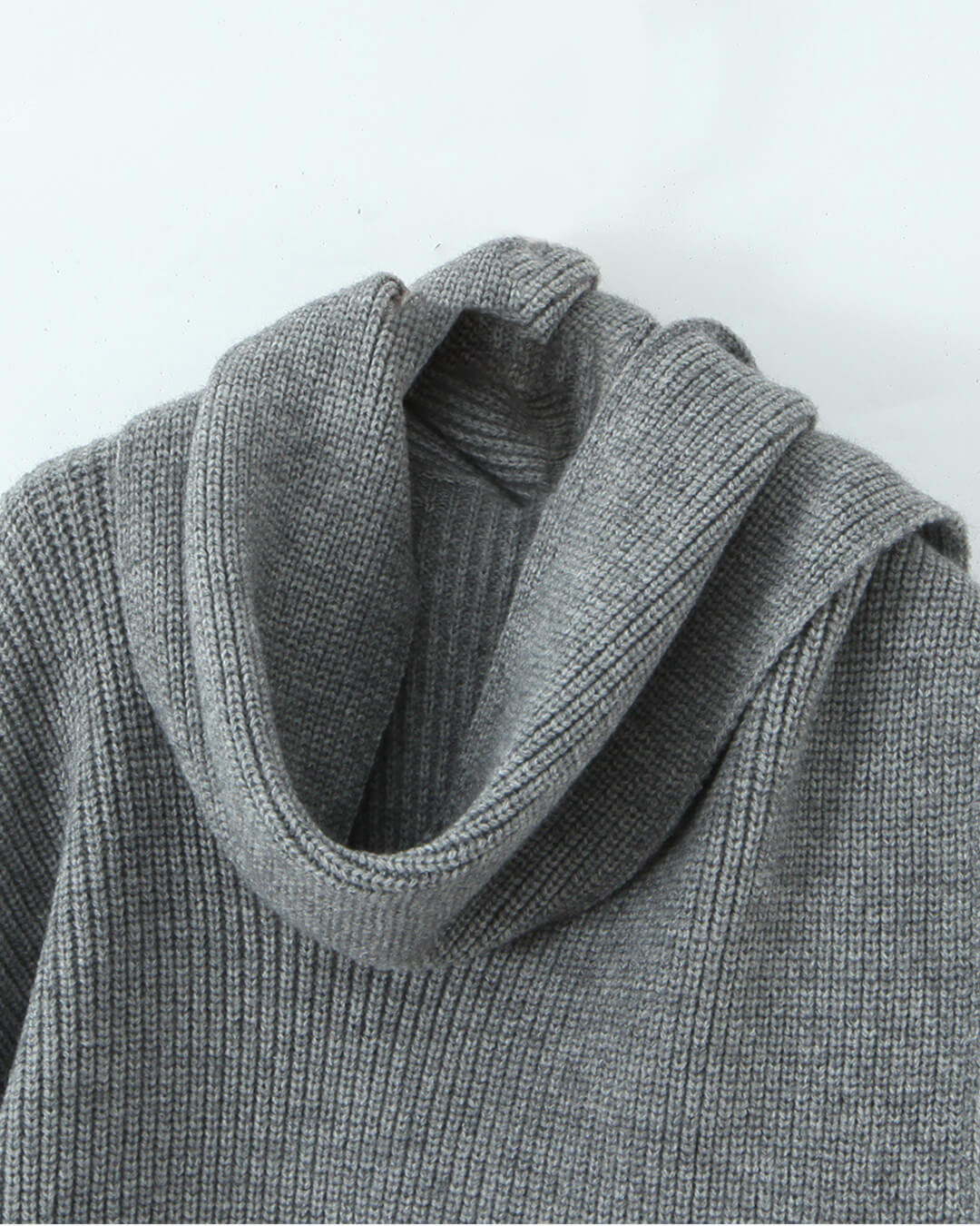 SOERA Xia Loose Knit Pullover with Scarf - Jackets - 3256809735915458-;cl1761548494741342938 Gray M
