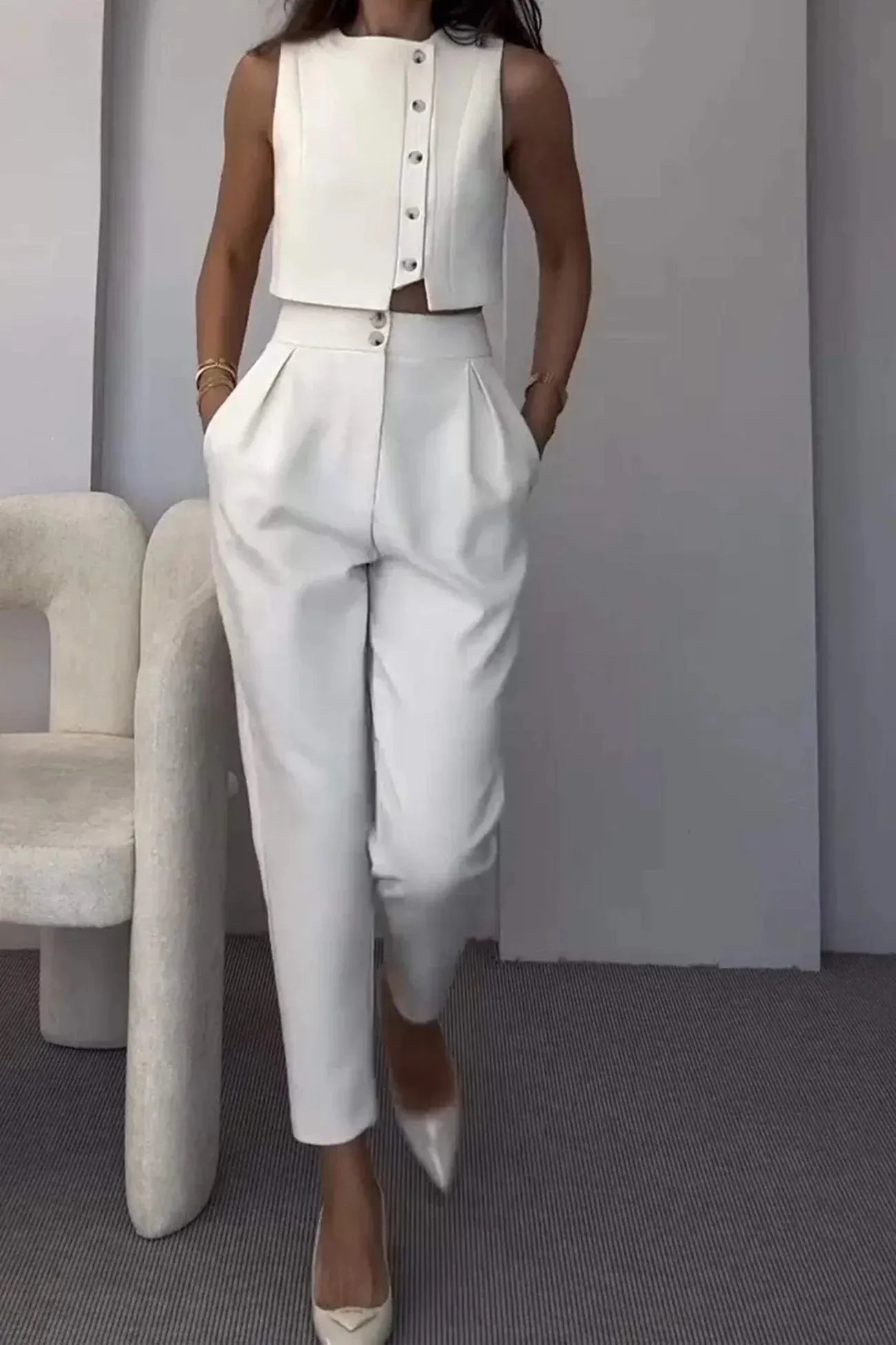 SOERA Helena Two-Piece Set - Matching Sets - White S