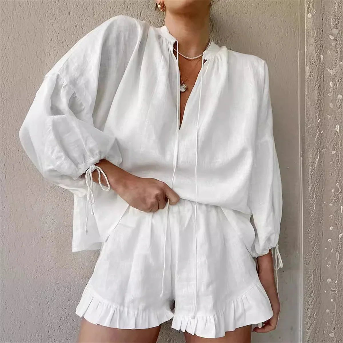 SOERA Sienna Ruffle Shorts Set - Matching Sets - XS