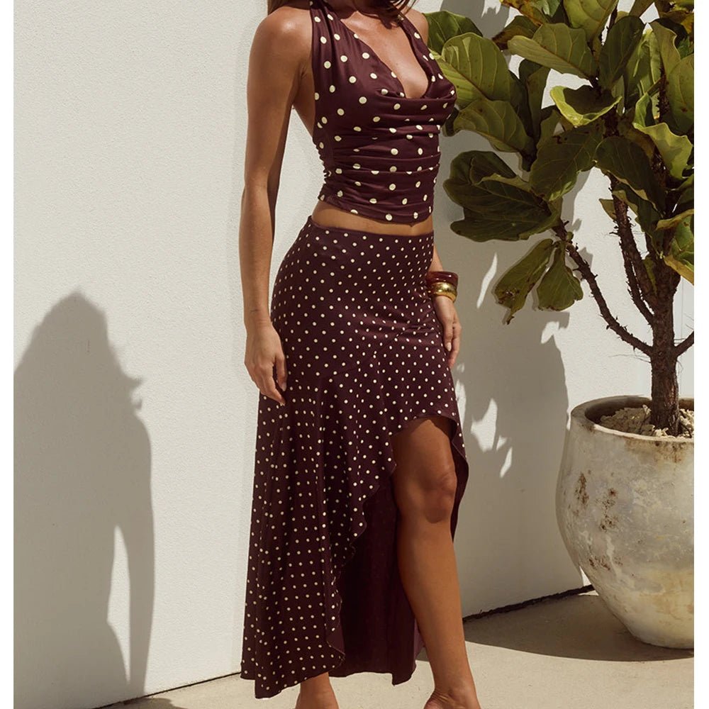 SOERA Sylvia Polka Dot Two - Piece Set - Set - Brown S