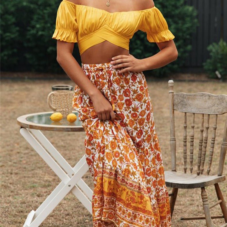 SOERA Celeste Flowing Puff Sleeve Crop Top - Top - Weiß L