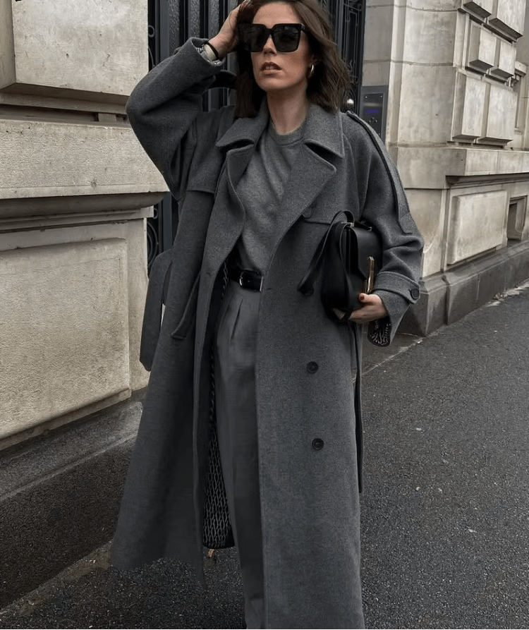 SOERA Alicia Gray Belted Long Coat - Women’s Coats & Jackets - 3256809626587176-;qm1763023160799156025 Dark Gray M