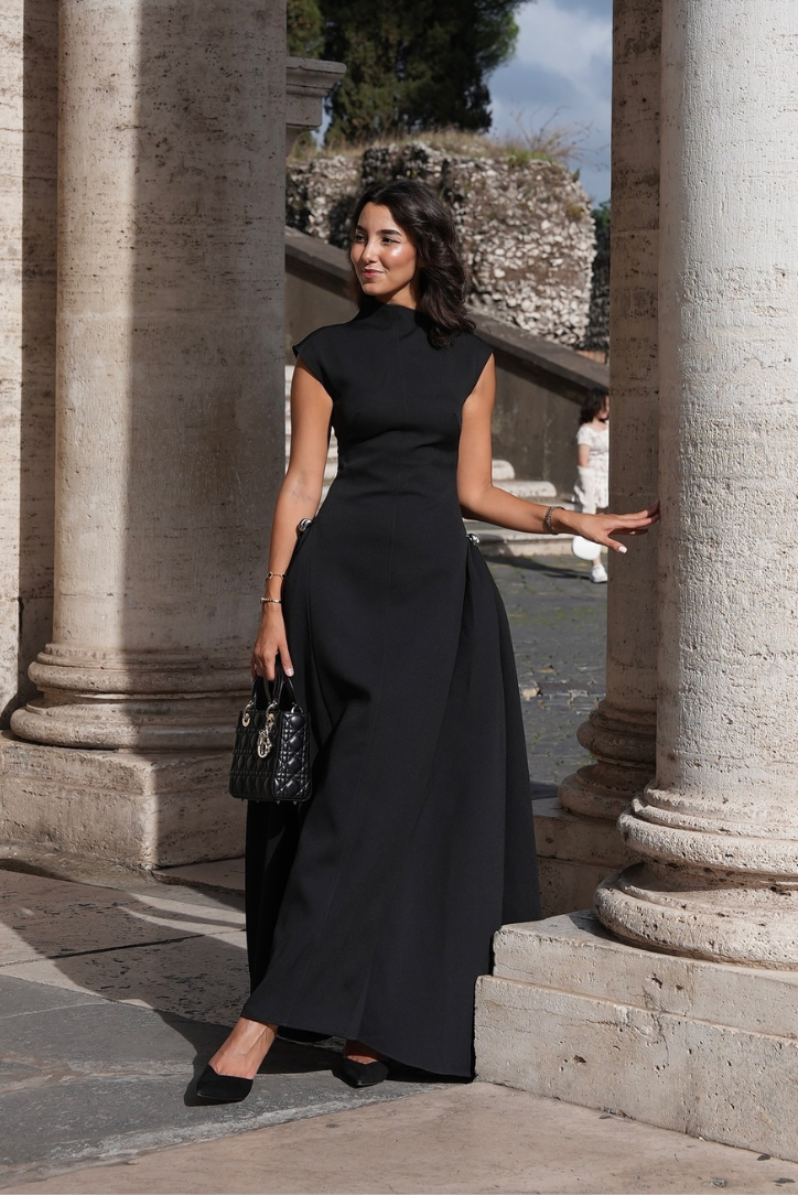 Veronica Mock Neck Maxi Dress