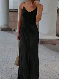 Rica Vestido Comprido de Cetim Sem Costas