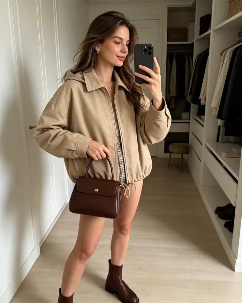 Angela Drawstring Hooded Zip Jacket