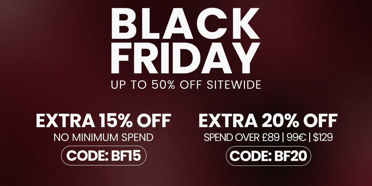 Black Friday: up to 50% off sitewide, extra 15% with BF15, extra 20% over 99EUR with BF20