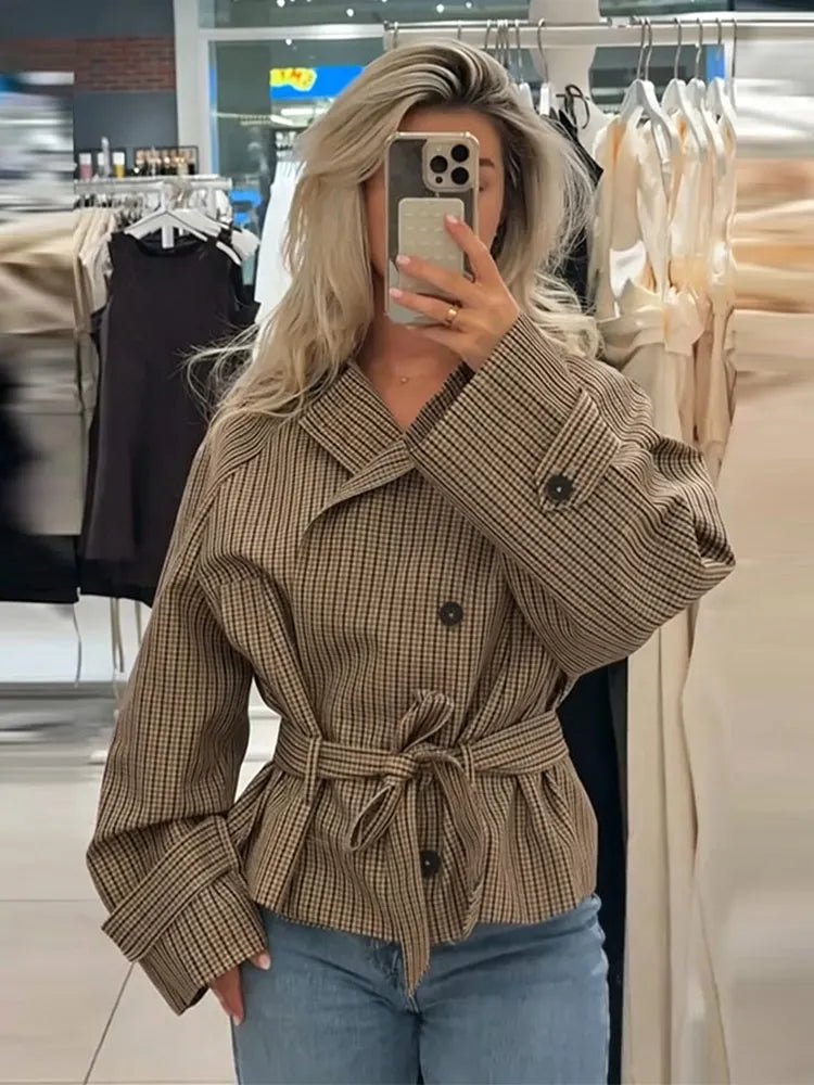 SOERA Erica Plaid Belted Trench Coat - Coat - SOERA-201667-DEF-OS-24580 S