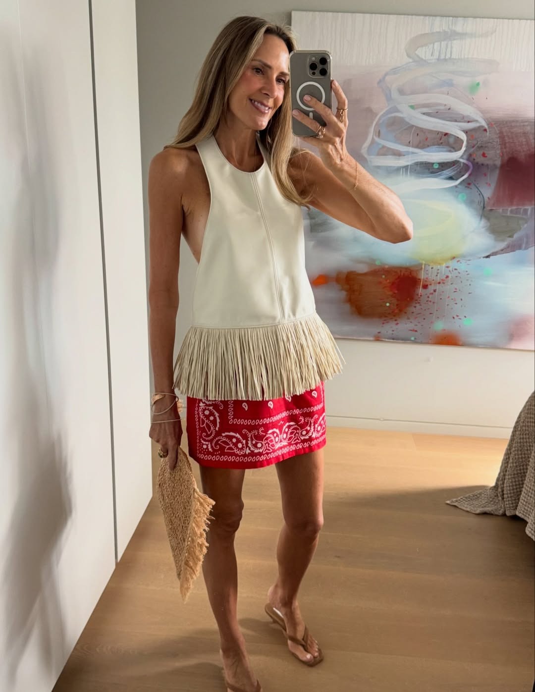 Sierra top halter com franjas em pele falsa