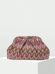 Clutch Bianca plissada em jacquard