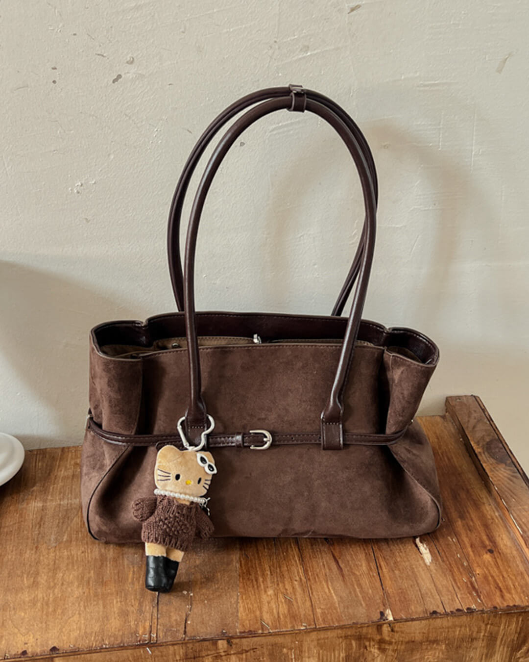 SOERA Briana Belted Tote Bag - Bag -  Coffee