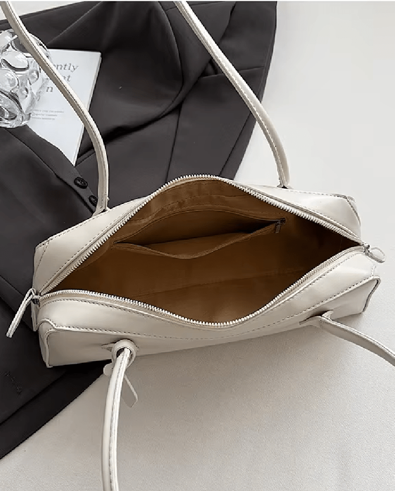 SOERA Ella Vintage Leather Baguette Bag - Bag - SOERA-335683-WHI-OS-34723 White
