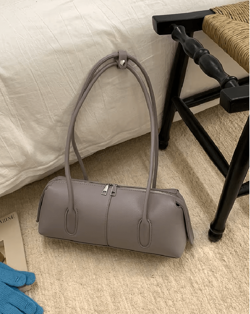 SOERA Julie Cylindrical Leather Shoulder Bag - Bag -  Coffee