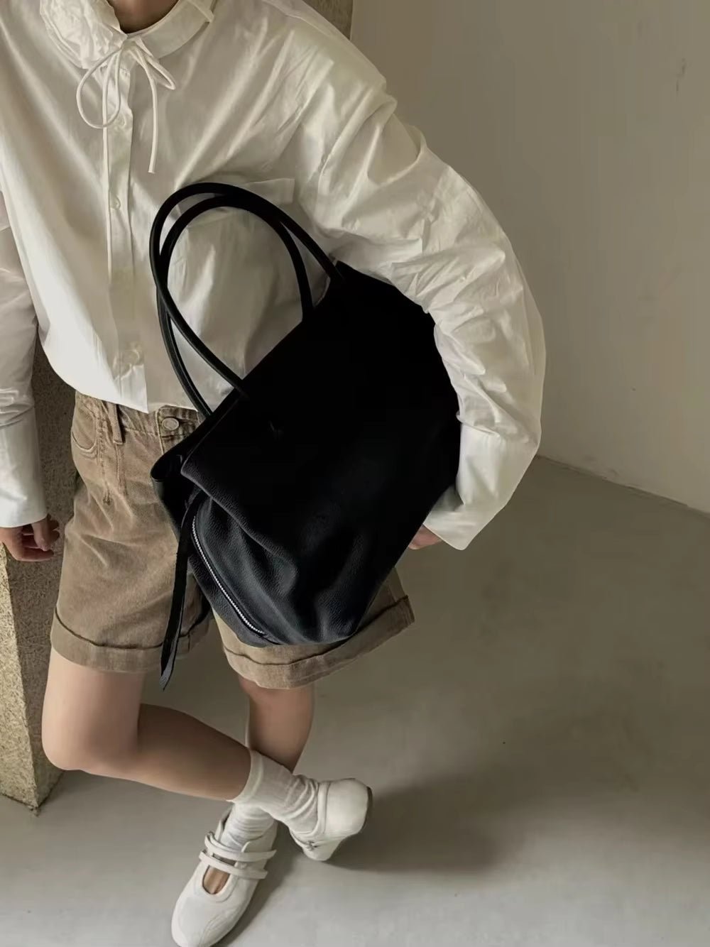 SOERA Miriam Multi-Compartment Shoulder Tote Bag - Bag - SOERA-662019-BLA-L-22083 Black Large 38x20x23 cm