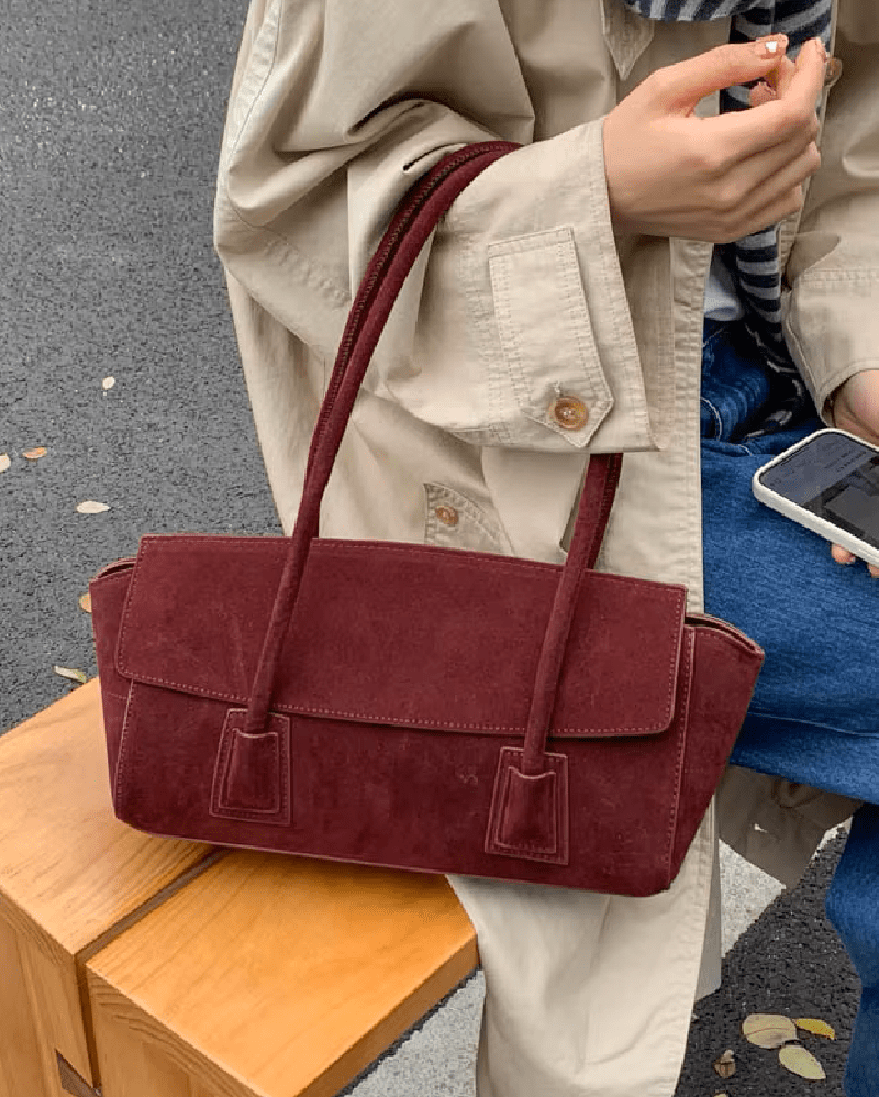 SOERA Nicole Vintage Suede Crossbody Bag - Bag - SOERA-595523-RED-OS-53859 Red