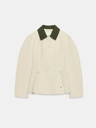 Blazer Peplum Emily com Colarinho Contrastante