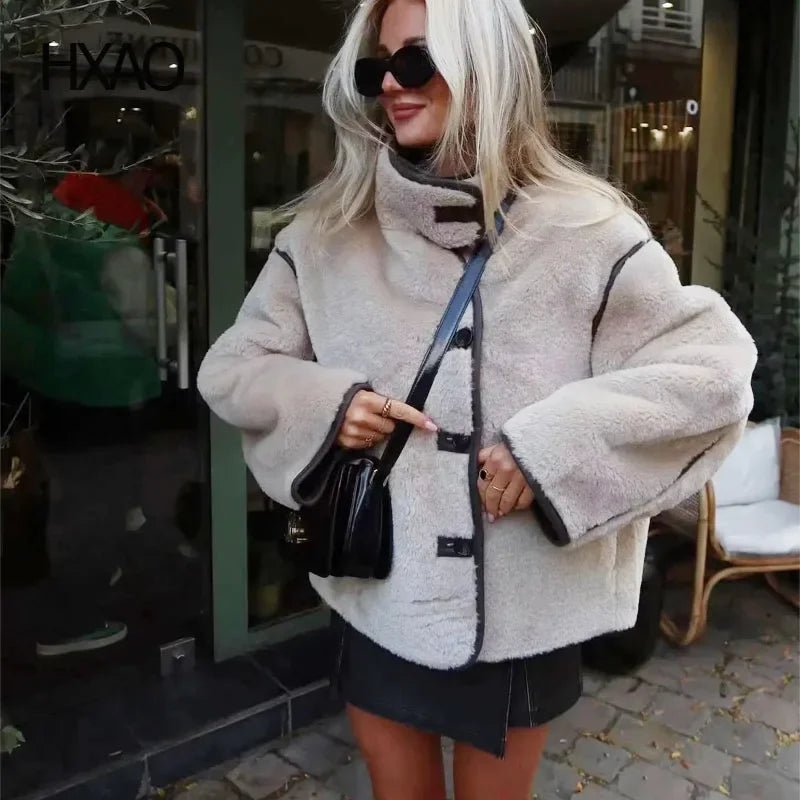 SOERA Cynthia Faux Fur Jacket - Bomber Jackets - 1005007475304872-;LL1764102179359433612 Beige S