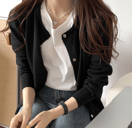 SOERA Emilia Button Front Knit Cardigan - Cardigan - SOERA-471939-BLA-S-75619 Black S
