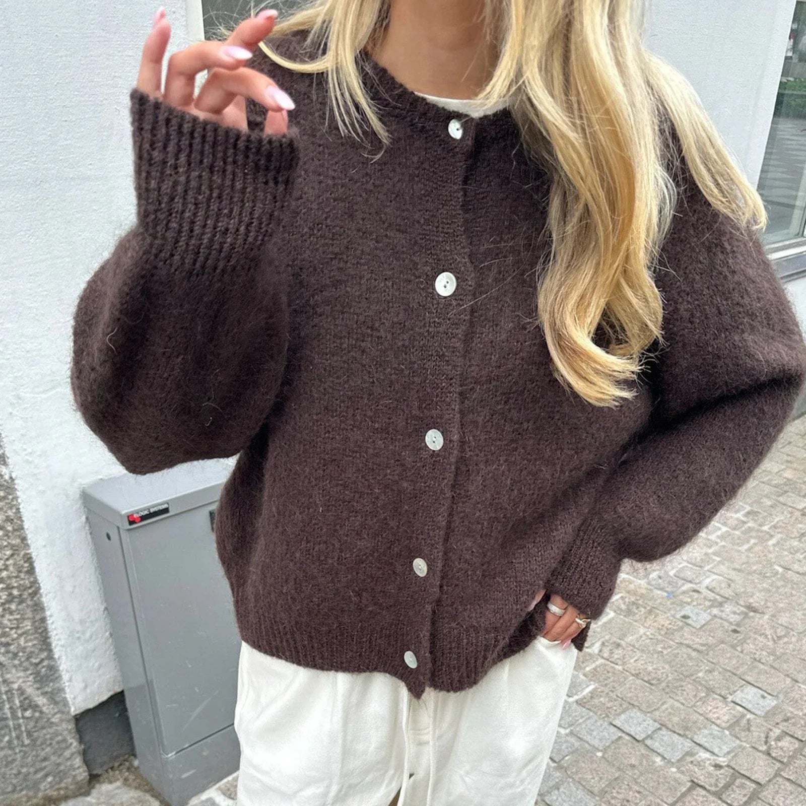 SOERA Hazel Soft Knit Cardigan - Cardigans - 3256809862684170-;IW1763778892229763273 Dark Brown S