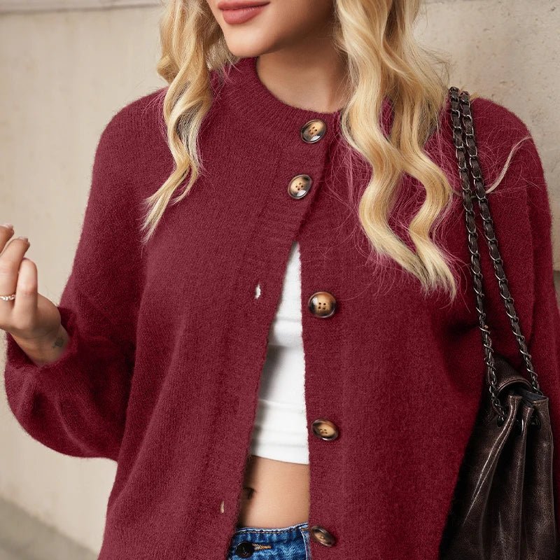 SOERA Lucy Knit Cardigan - Cardigans - 3256809337279348-;AT1764003583419527131 Gray S