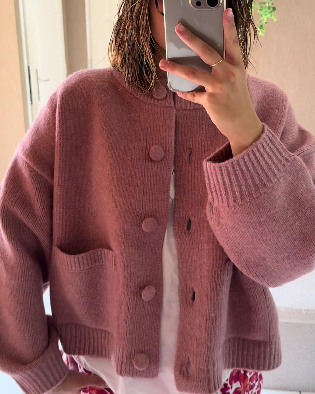 SOERA Nessa Thick Knitted Cardigan - Cardigans - tC1760504685428970873 Pink S