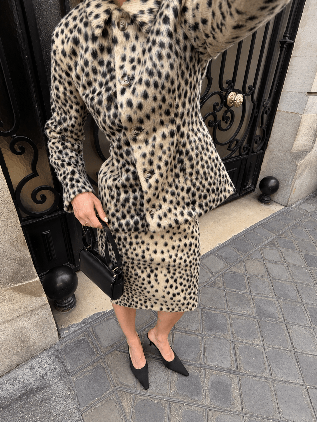 SOERA Carmen Leopard Faux Fur Jacket & Skirt Set - Coat -  Set (Jacket + Skirt) M