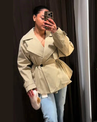 Trench-coat Emilia com Lapela e Cordão na Cintura
