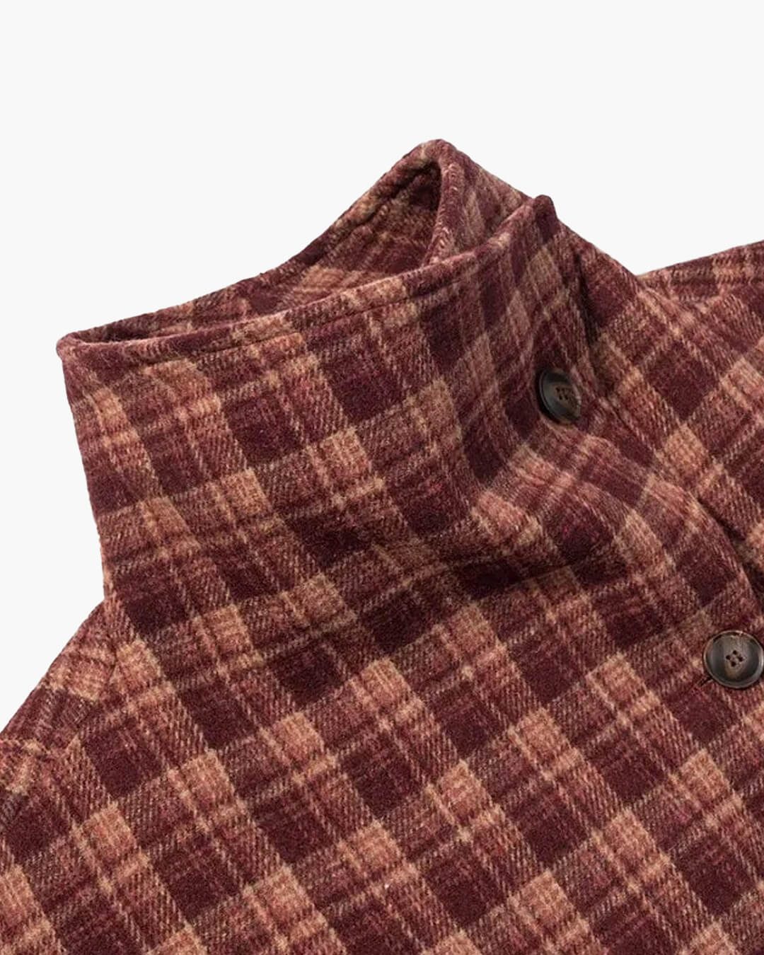 SOERA Jane Stand Collar Wool Blend Plaid Coat - Coat - SOERA-905987-PLA-S-44259 S