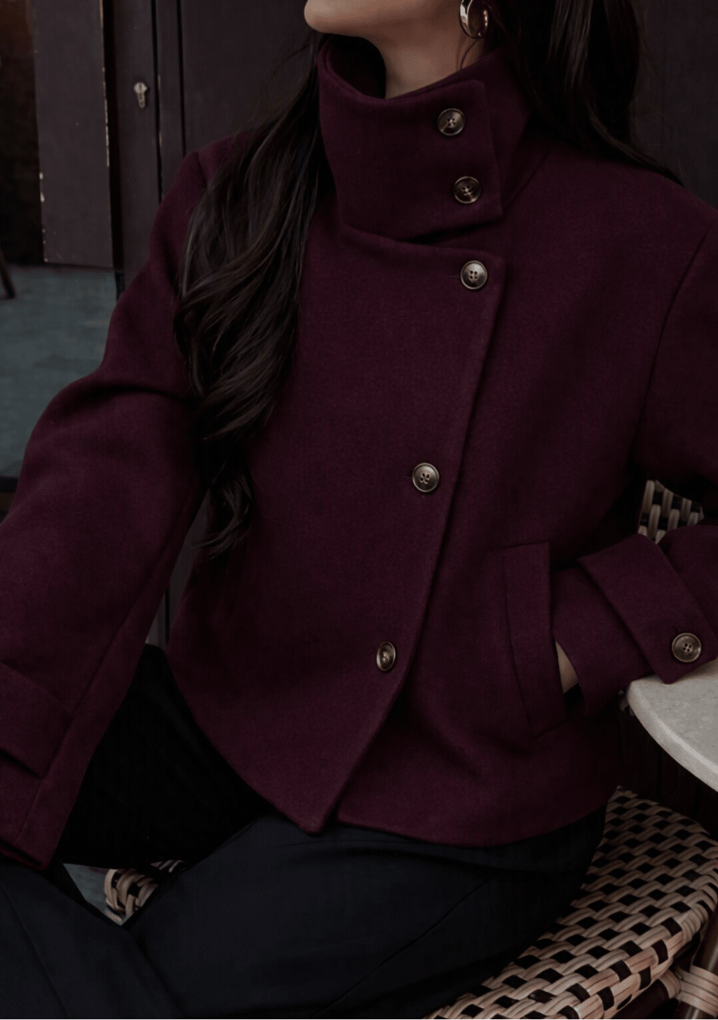 SOERA Rose Buckle Stand Collar Coat - Coat - SOERA-387651-RED-XS-31907 Red XS