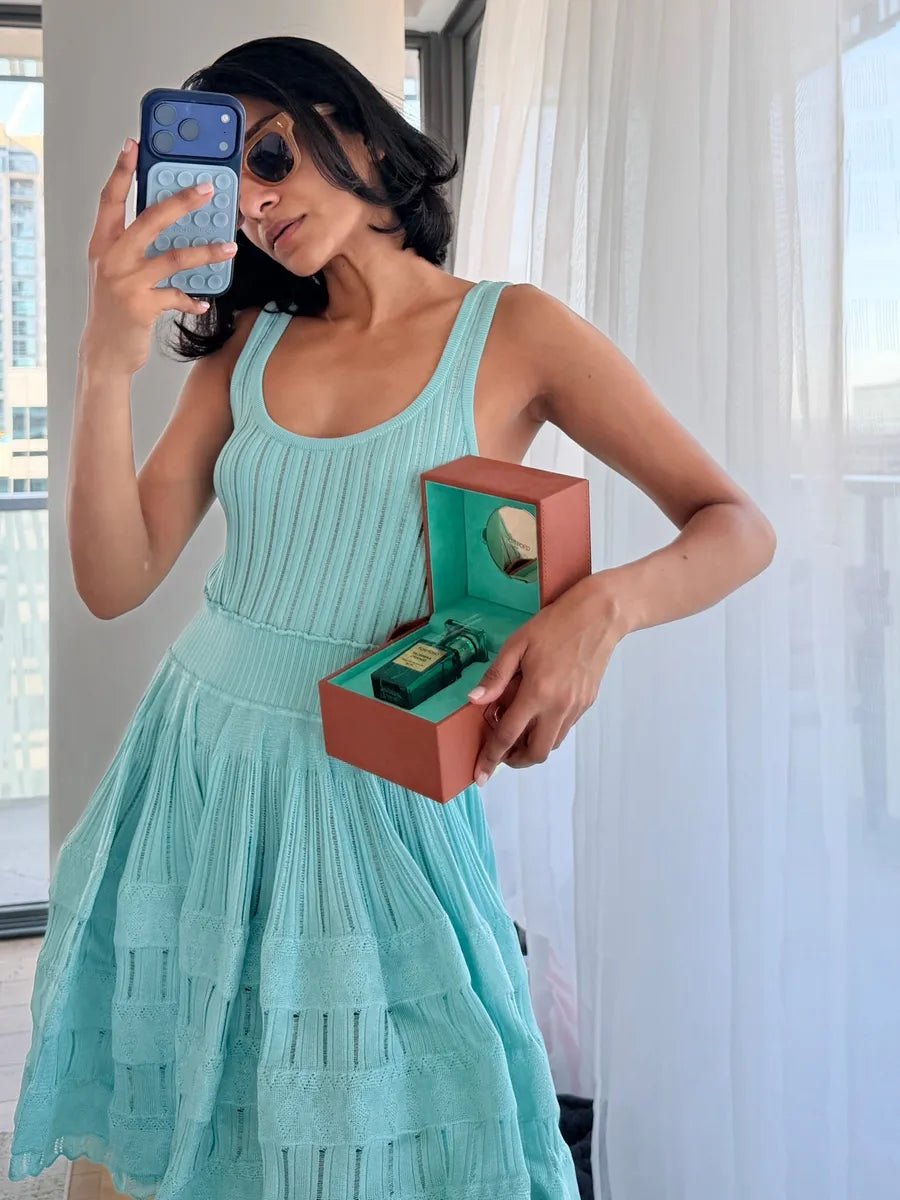 SOERA Alicia Knitted Sling Mini Dress - Dress -  Teal S