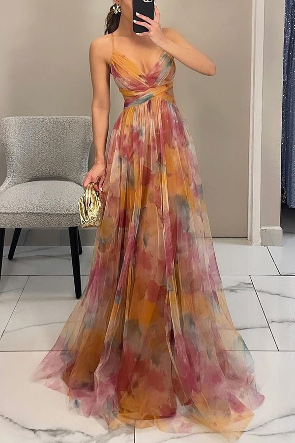 SOERA Bianca Floral V - Neck Maxi Dress - Dress -  Orange M